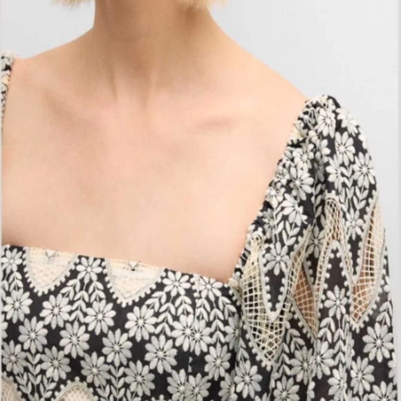 Cara Cara Montauk Scallop Eyelet Mini Dress, Size Small - Picture 3 of 11